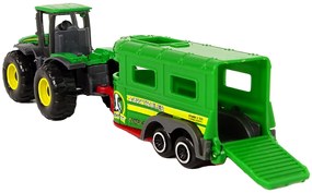 Lean Toys Zelený traktor s prívesom