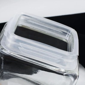 5Five® 2. akosť - Sklenená pevná dóza hranatá s dreveným vekom, 2l KWADR