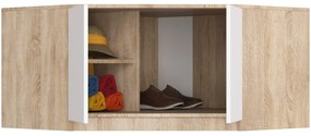 Nadstavec na rohovú šatníkovú skriňu CLP 100 cm dub sonoma/biela