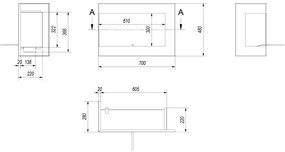 Rohový biokrb lavý Delta 700