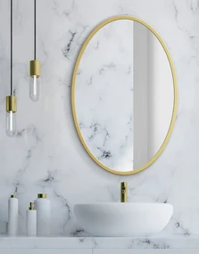 Okrúhle zrkadlo zlatý rám  60 cm