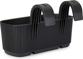 ZÁVESNÝ PLASTOVÝ KVETINÁČ LINE 21X29X19 CM ČIERNA