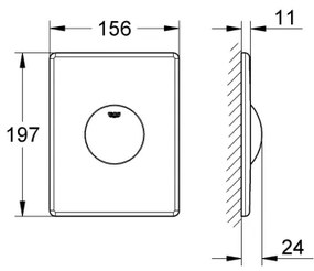 GROHE 38573SH0 - Splachovacie tlačidlo SKATE 156 × 197 mm biela