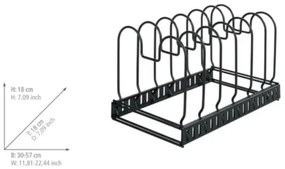 WENKO 53149100 - Držiak na pokrievky a panvice 18x18 cm čierny