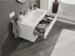 Mexen Orio, kúpeľňová skrinka 90 cm s umývadlom Vela, 2 zásuvky, biela matná, 91A10-09047-2-BFF01-W23M01