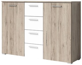 Komoda Benson Typ 26 (san remo svetlý + biela). Akcia -20%. Vlastná spoľahlivá doprava až k Vám domov. 602035