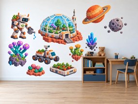 Minecraft Vesmírná zahrada s robotem arch 46 x 34 cm