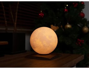 Tmavohnedá LED stolová lampa z orechového dreva (výška 19,5 cm) Smart LunaSpin – Gingko