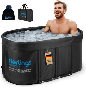 Ledová vaňa fierlings Recovery Pod 320 l, skladacia, 120 cm, čierna