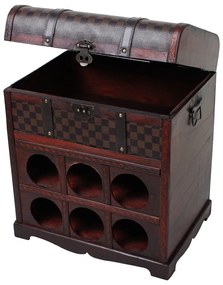 Hnedá vinotéka na 6 fliaš, 41x48 cm – Deco Pleasure