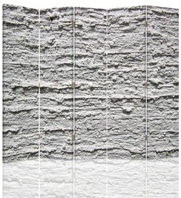Ozdobný paraván Betonová šedá - 180x170 cm, päťdielny, klasický paraván