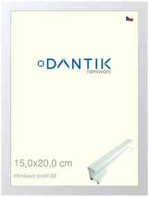 DANTIK rám na obraz 15x20 | ALU Bílá matná (Sklo Čiré)