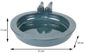 Napájadlo pre vtáky Mark, 11x31 cm, keramika, modrá