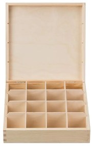 ČistéDrevo Drevená krabička na čaj (16 priehradiek)