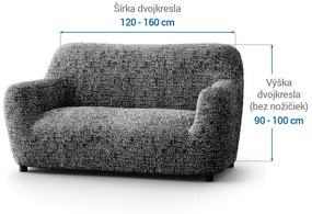 Bielastické poťahy GLORIA šedá dvojkreslo (š. 120 - 160 cm)