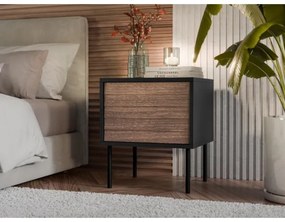SADA 2x Nočný stolík CORTINA 51x45 cm čierna/orech warnia