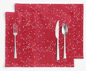 Goldea prestieranie na stôl valencia - hviezdičky na červenej - sada 2ks 30 x 40 cm