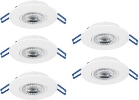 Eglo 300185 - Sada 5× LED zapustených stropných svietidiel GEDREZ LED/4,9W/230V pr. 9 cm, biela
