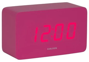 Karlsson 5983BP dizajnové LED hodiny s budíkom ružová, 10 cm