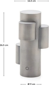 Kovová LED stmievateľná stolová lampa v striebornej farbe (výška 26,5 cm) Adrina – Kave Home