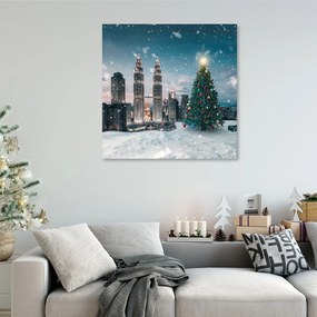 Gario Obraz na plátne Vianočný stromček v centre mesta - Zehem Chong Rozmery: 30 x 30 cm
