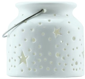 DECOLED Vianočný svietnik, 14 x 14 x 11,5 cm, biely