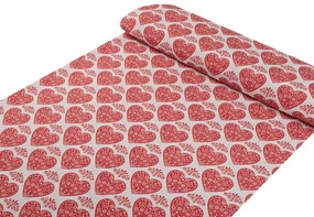 Biante Dekoračný štvorcový obrus PML-094 Červené srdcia na bielom 130x130 cm