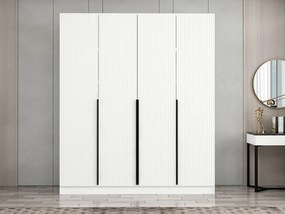 Minimalistická šatníková skriňa Simplia 210 x 180 x 52 cm, biela