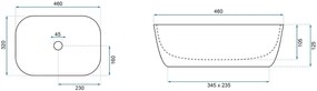 Rea Belinda, umývadlo na dosku 460x320x125 mm, Aiax-mramor, REA-U6596