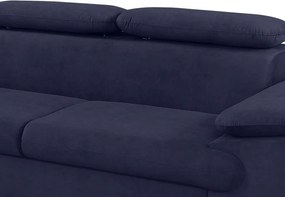 Rohová sedacia súprava Scala, tmavo modrá látka, ľavý roh