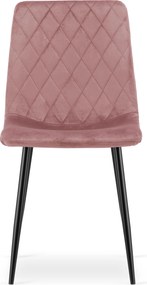 Kreslo TURIN - ružový zamat / čierne nohy