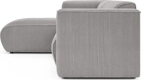 Svetlosivá menčestrová rohová pohovka (ľavý roh/s leňoškou) Merid – Ropez