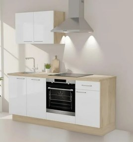 Kuchynská linka Naturel 195x60x91 cm biela mat ľavá