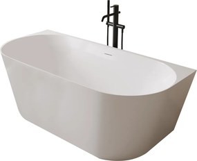 Erga Norah Slim, voľne stojaca vaňa ku stene 160x70 cm + odtoková zátka, biela lesklá, ERG-NORAH-SLIM-160070-WH-WH