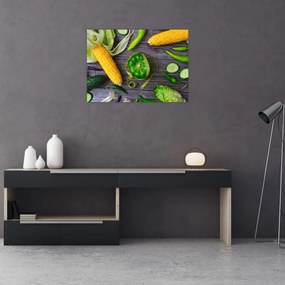 Sklenený obraz so zeleninou (70x50 cm)