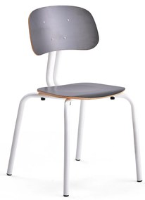 Školská stolička YNGVE, so 4 nohami, biela, antracit, V 460 mm