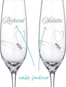 Poháre na sekt k výročiu Diamante Romance 2 ks