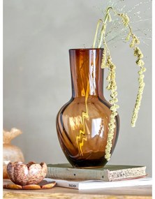 Hnedá sklenená ručne vyrobená váza (výška 27 cm) Saiqa – Bloomingville