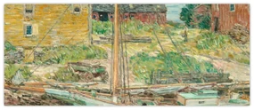 Obraz - Childe Hassam, Oyster Sloop, Cos Cob, reprodukcia (120x50 cm)