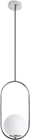 Závesné svietidlo Florence, 1x biele sklenené tienidlo, ch, U