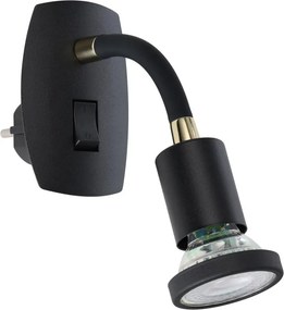 Eglo 300912 - LED svietidlo do zásuvky PARRINI 1xGU10/4,5W/230V čierna
