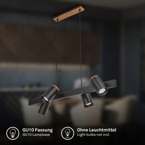 Briloner 4059045 - Závesné svietidlo ERA na lankách 4xGU10/10W/230V čierne