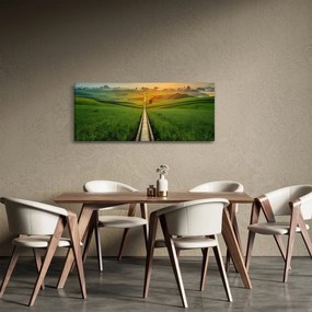 Obraz - Východ slnka nad údolím (120x50 cm)
