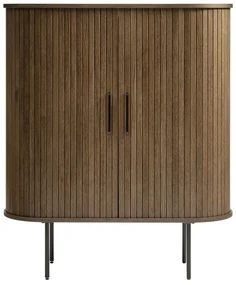 Hnedá skrinka v dekore duba s posuvnými dverami 100x118 cm Nola – Unique Furniture