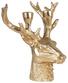 Zlatý svietnik hlava jeleňa s patinou - 22 * ​​21 * 24 cm