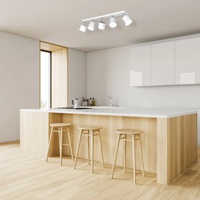 Bodové svietidlo Dixie, 5x biele kovové tienidlo, w/ch