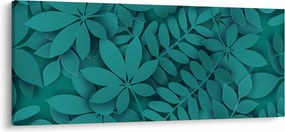 Obraz - Tyrkysové listy (120x50 cm)