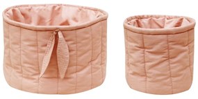 Svetloružové látkové detské úložné boxy v súprave 2 ks ø 30x20 cm Bambie Vintage Nude – Lorena Canals