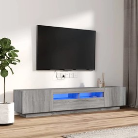 2-dielna súprava TV skriniek s LED sivá sonoma spracované drevo