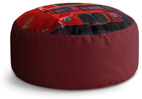 Sablio Taburet Circle Červený poschodový autobus Vlajka: 40x50 cm